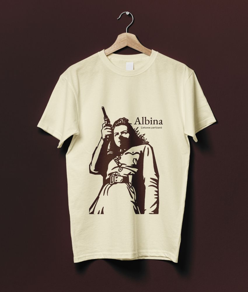 marskineliai_albina Marškinėliai „Lietuvos partizanė Albina“ - Image 1